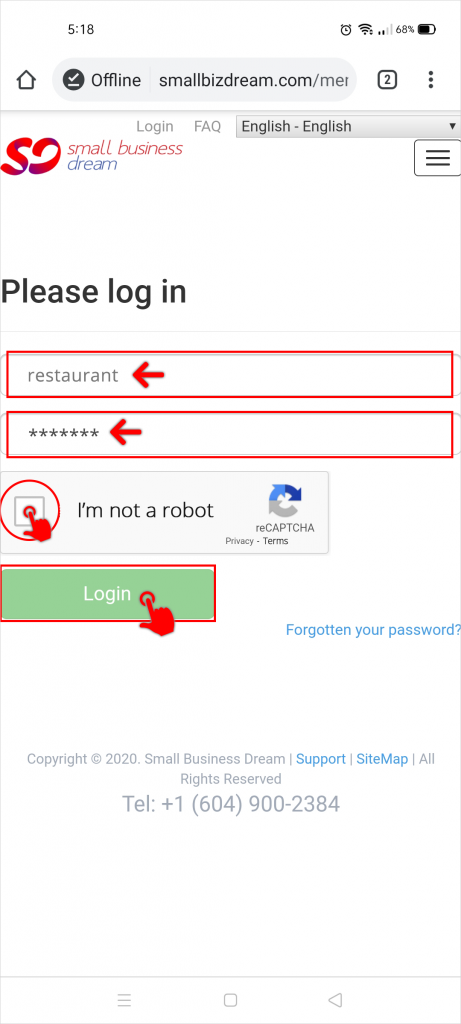 Login to set your open and closed times